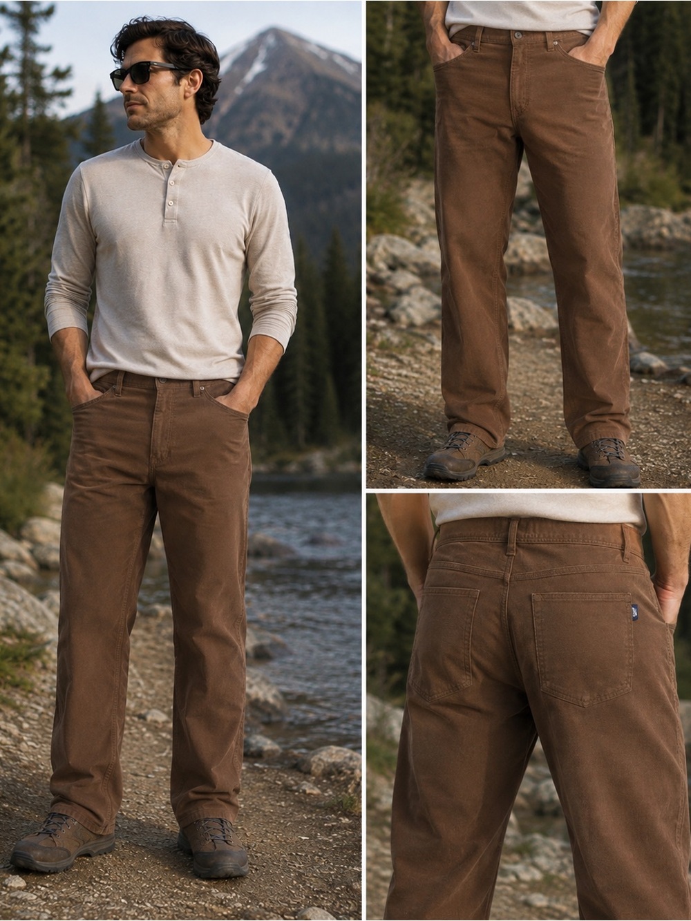The North Face Mens Brown 4 Pocket Straight Leg Cotton Corduroy Pants 36 Regular